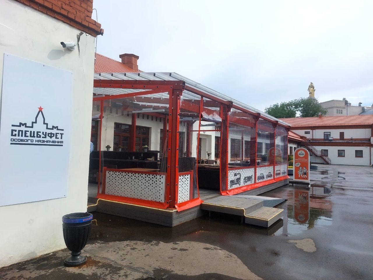 ПВХ шторы для летней террасы кафе в Юже